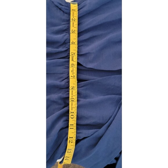 Long Sleeve Tie Knot Front V Neck Navy Blue Romper Sz L - Picture 7 of 8